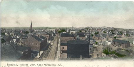 Looking west on Broadway from the top of the H&H building - 1907