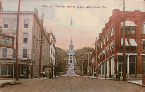 Themis Street looking west up to the Common Pleas Courthouse.