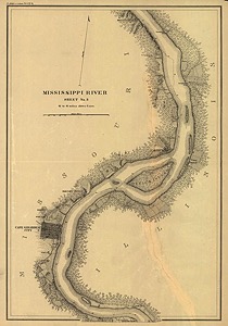  1865 map showing Cape Girardeau on the Mississippi River 