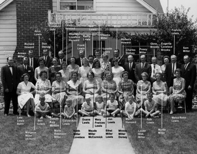  Miller Reunion at home of Ethel Milller Lewis, Cape Girardeau in 1963 