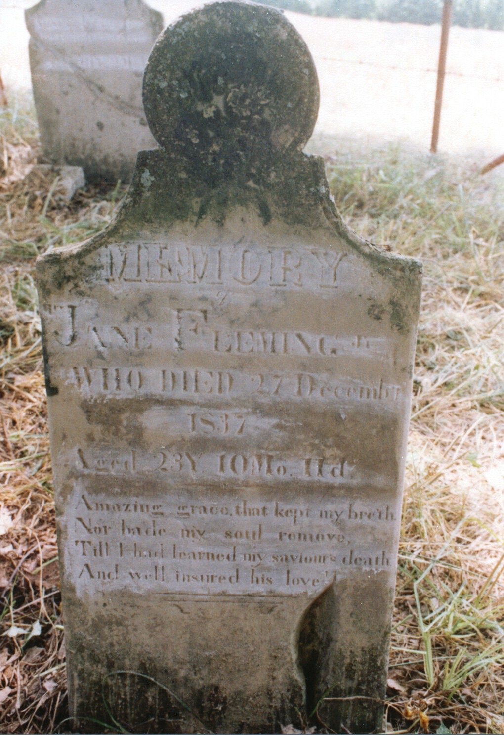  Jane Stevenson Fleming, 1st wife of Hiram.  She died 6 months after their marriage. 