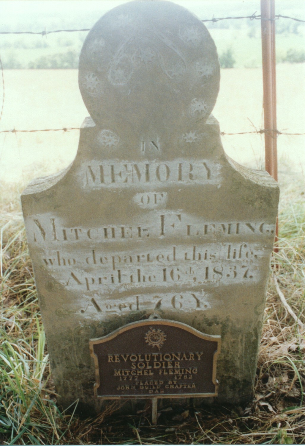  Mitchel Fleming gravestone with D.A.R. marker 