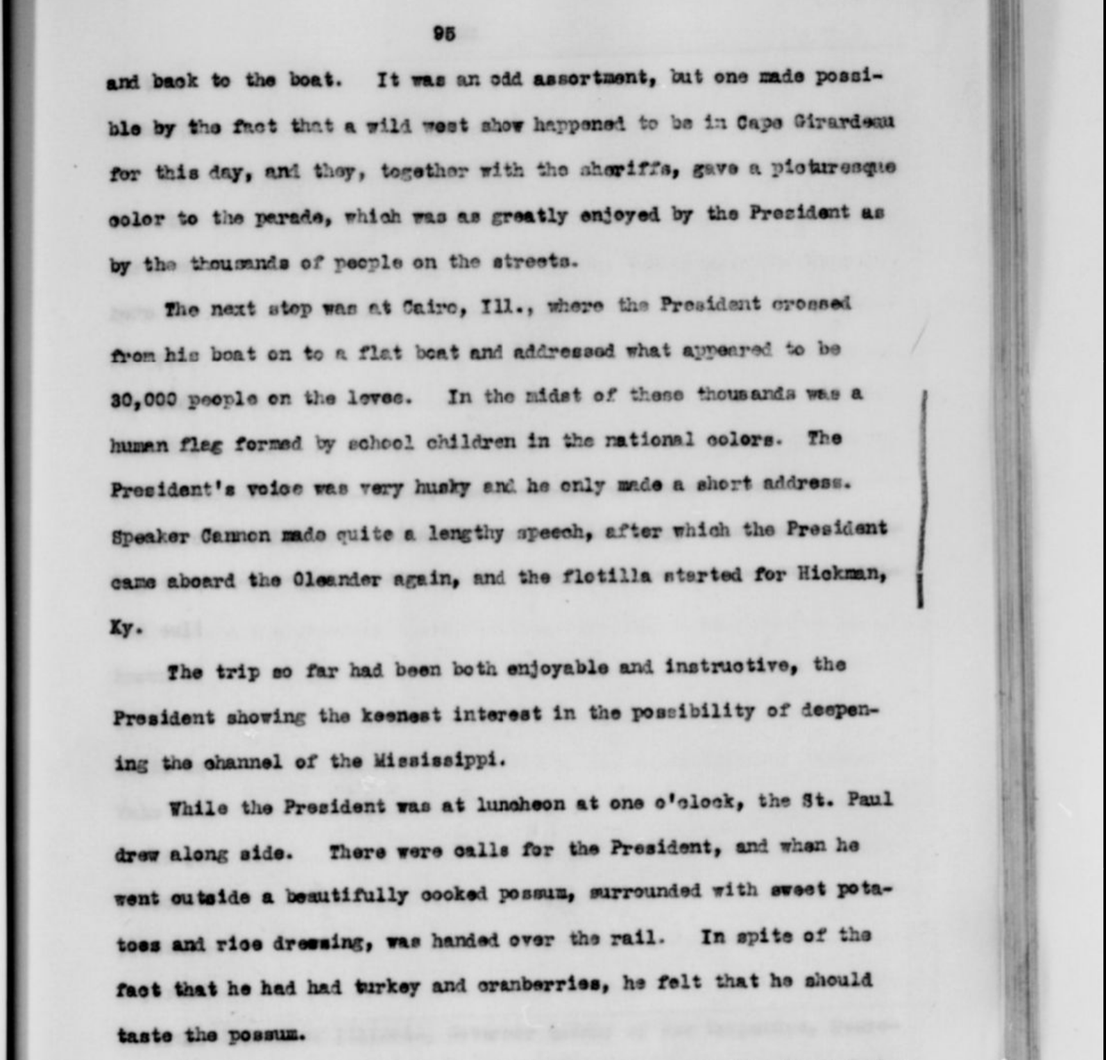  Diary Entry of President's stop in Cape Girardeau 2 of 2 