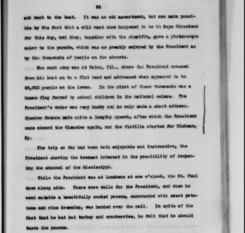  Diary Entry of President's stop in Cape Girardeau 2 of 2 