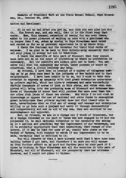  Taft's Remarks in Cape Girardeau 26 October 1909 