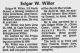 Edgar W Willer Obit SE Missourian 24 MAy 1981 pg 4 col 3