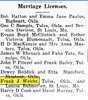 Frank Weicht to Louis Buhmeier Marriage License annc - Tulsa Daily Legal News 19 Apr 1919 pg 1 col 4