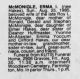Erma McMonigle (dau Edward D Hakes) Obit STL Post-Dispatch 29 Aug 1985 pg 15