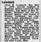 Leimbach, Oscar Edwin Obit STL Post-Dispath 4 May 1970, pg 20