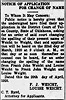John Weicht and wife change name to Weight - San Springs Leader (Oklahoma) 12 Mar 1920 pg 4 col 2
