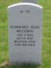 Florence Jean McGown nee Stevenson grave marker