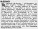 James B McBurney Obit Chicago Tribune 26 Jan 1999 pg 136 (Sec 2 pg 8) col 5