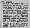 Carolyn L Prichard nee Weicht Obit Chicago Tribue 12 Aug 1986 pg 22 col 9