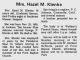 Hazel M Klenke nee Johnson Obit SE Missourian 1 Jul 1979 pg 6 col 3