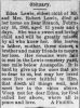 Edna Lewis (1893-1906) obit Iron County Register 22 Mar 1906 pg 1