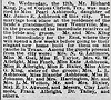 Elizabeth Pearl Ashbrook to Richard King Jr wedding STL Post-Dispatch 15 Dec 1883 pg 10 col 4