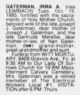 Irma Gaterman nee Leimbach Obit STL Post Dispatch 17 Oct 1985 pg 28