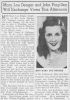 John Pingilley to Mary Denger marrige - Quad City Times (Davenport, Iowa) 2 Nov 1947 pg 28