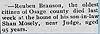 Rueben Branson death - The Advertiser-Courier (Hermann, MO) 27 Mar 1907 pg 3 col 3