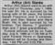 Arthur Stanke Obit - The News Tribune (Tacoma) 2 Jul 1999 Pg 16 col 3