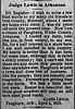 James Lewis in Pagburn, AR wirites letter to newspaper - Iron County Register 8 Apr 1915 pg 5 col 4