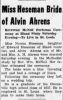 Heseman, Norman to Alvin Ahrens Marriage The Bland Courier 27 Feb 1941