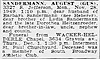 Sandermann, August Obit STL Post-Dispatch 29 Nov 1949 pg 27 (11B) col 3
