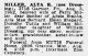 Alta R Miller nee Dressing Obit STL Globe-Demeocrat 6 Aug 1962 pg 11