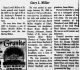 Gary L Miller Obit - The Mountain Echo 5 Sep 2007 pg 16 col 4 Gary L Miller Obit - The Mountain Echo 5 Sep 2007 pg 16 col 4
