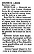 Louise Lewis nee Hammick Obit The Kerrville Times 8 Sep 1992 pg 2 col 1