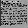 Roy West Funeral Rites Held at META - Iberia Sentinal 29 May 1952 pg 3