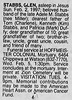 Glen Stabbs Obit STL Post Dispatch 4 Feb 1997 pg 13 (5B) col 6