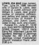 Ida Mae Lewis (nee James) Obituary St. Louis Post-Dispatch 26 June 1986 pg 58