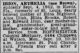 Arthella Irion nee Brown Obit STL Post-Dispatch 7 Sep 1962 pg 26 col 2