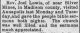 Joel Lewis of Silver Mines preaching in Annapolis Iron County Register 21 Dec 1911 pg 5 col 5