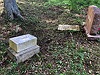 Lucinda Lewis nee Wallis  - Base and marker on ground next to second red granite