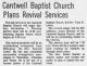 Burnell and Toney Lewis Cantwell revivial - The Daily Journal (Flat River, MO) 28 Oct 1971 pg 7