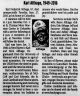 Karl Althage Obit 28 Sep 2016 Columbia Daily Tribune pg 11 col 1
