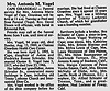 Antonia M Vogel nee Schrader Obit SE Missorian 14 Aug 1989 pg 7A