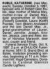 Ruble, Katherine Obit STL Post-Dispatch 8 Oct 1997 page 14