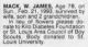 Mack, W. James obit STL Post Dispatch 5 Mar 1993 pg 4C