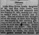 Edna Elvira Lewis Obit Iron County Register 24 Feb 1921 pg 3 part 1 of 2