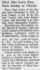 Edrei Olen Lewis Obit Daily Journal (Flat River) 5 May 1969 pg 1