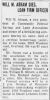 Abram, Will Obit STL Post-Dispatch 27 Feb 1955 Sun Pg 33