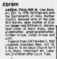 Abram, Pauline M Obit STL Post-Dispatch 16 Oct 1978 Mon Pg 16