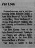 Van Loon, Harry obit The Desert Sun 15  Feb 1985 page 3 Col 2 part 1